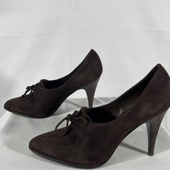 MIA SPIGA Chocolate Brown Suede Lace-up Heel - Picture 6 of 13
